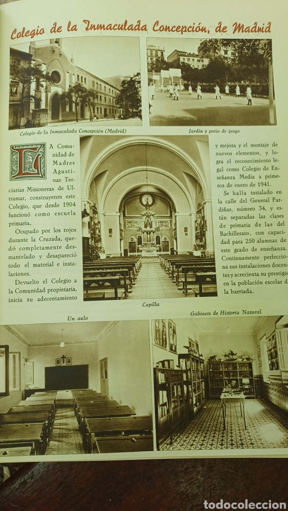 Coleccionismo de revistas y peri&oacute;dicos: COLEGIO DE LA INMACULADA CONCEPCI&Oacute;N DE MADRID. A&Ntilde;OS 40 .5 FOTOS.