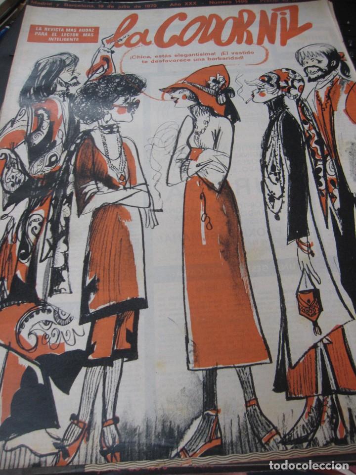 Coleccionismo de Revistas y Peri&oacute;dicos: REVISTA LA CODORNIZ DEL ANO XXX N&deg; 1496 19 DE JULIO 1970
