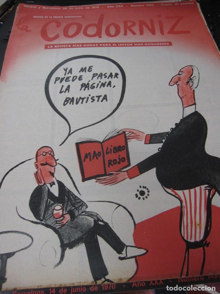 Coleccionismo de Revistas y Peri&oacute;dicos: REVISTA LA CODORNIZ N&ordm; 1493 28 DE JUNIO DE 1970 A&Ntilde;O XXX
