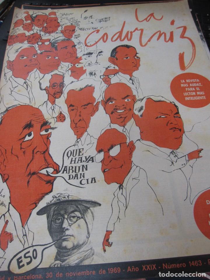 Coleccionismo de Revistas y Peri&oacute;dicos: REVISTA LA CODORNIZ N&ordm; 1463 30 DE NOVIEMBRE DE 1969 A&Ntilde;O XXIX