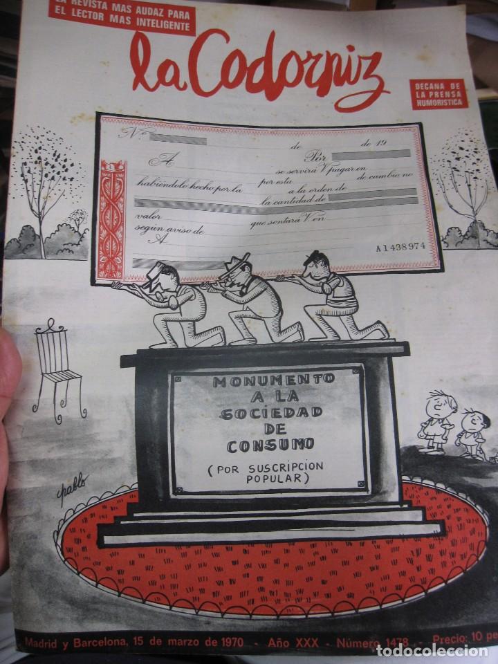 Coleccionismo de Revistas y Peri&oacute;dicos: REVISTA LA CODORNIZ N&ordm; 1498 15 DE MARZO DE 1970 A&Ntilde;O XXX
