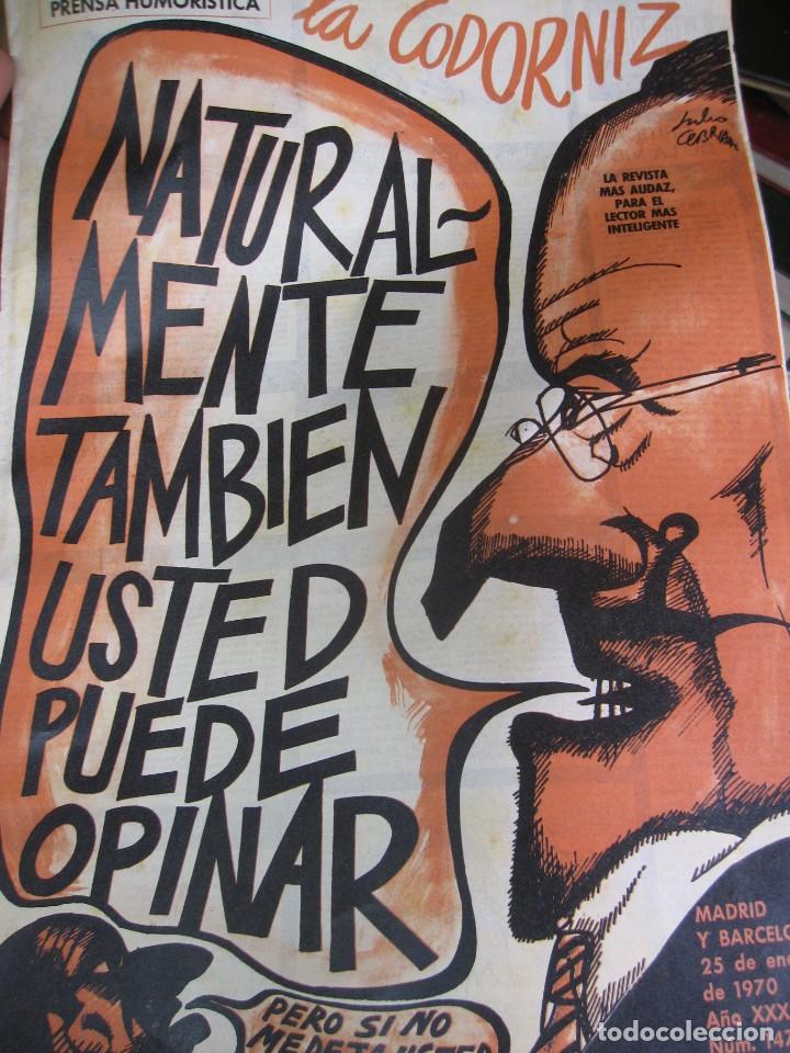 Coleccionismo de Revistas y Peri&oacute;dicos: REVISTA LA CODORNIZ N&ordm; 1471 25 DE ENERO DE 1970 A&Ntilde;O XXX