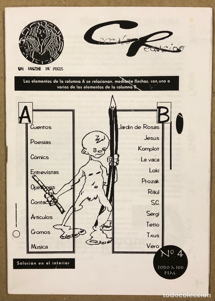 Collezionismo di Riviste e Giornali: C&Iacute;RCULO REDUCIDO N&deg; 4 (BARCELONA A&Ntilde;OS 90). FANZINE ORIGINAL; C&Oacute;MICS, M&Uacute;SICA, POES&Iacute;AS, ENTREVISTAS