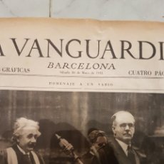Coleccionismo de Revistas y Periódicos: LA VANGUARDIA MAYO 1931 - ORIGINAL DE LA EPOCA EINSTEIN DOCTORADO OXFORD. Lote 276740958