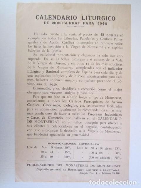 Collection Magazines and Newspapers: CALENDARIO LITURGICO DE MONTSERRAT PARA 1946