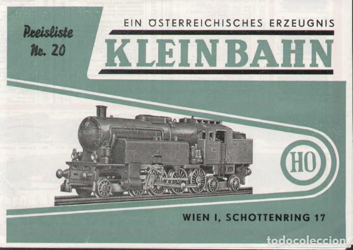 Coleccionismo de revistas y peri&oacute;dicos: cat&agrave;logo KLEINBAHN 1963 Preisliste n. 20 HO 1/87 Brochure - en alem&aacute;n