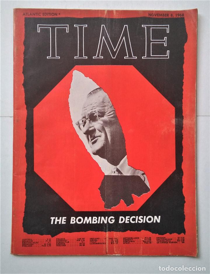 Sammeln von Zeitschriften und Zeitungen: The Bombing Decision. US President Johnson. Time November 8, 1968