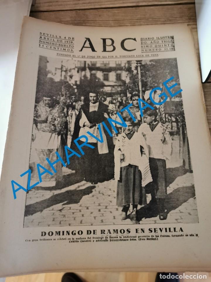 Coleccionismo de Revistas y Peri&oacute;dicos: SEMANA SANTA SEVILLA, 1939, ABC 4 DE ABRIL DE 1939,23 PAGINAS