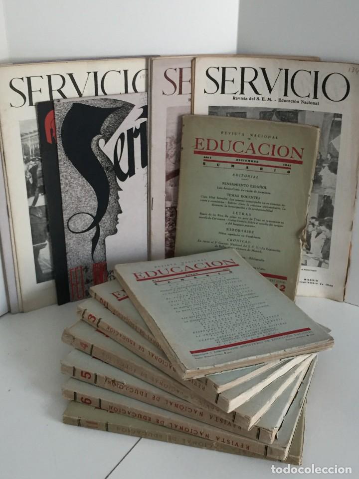 Colecionismo de Revistas e Jornais: REVISTA NACIONAL DE EDUCACION 1941, 8 N&Uacute;MS. SERVICIO, REVISTA EDUCACI&Oacute;N FET Y JONS 1942-44, 12 N&Uacute;MS.