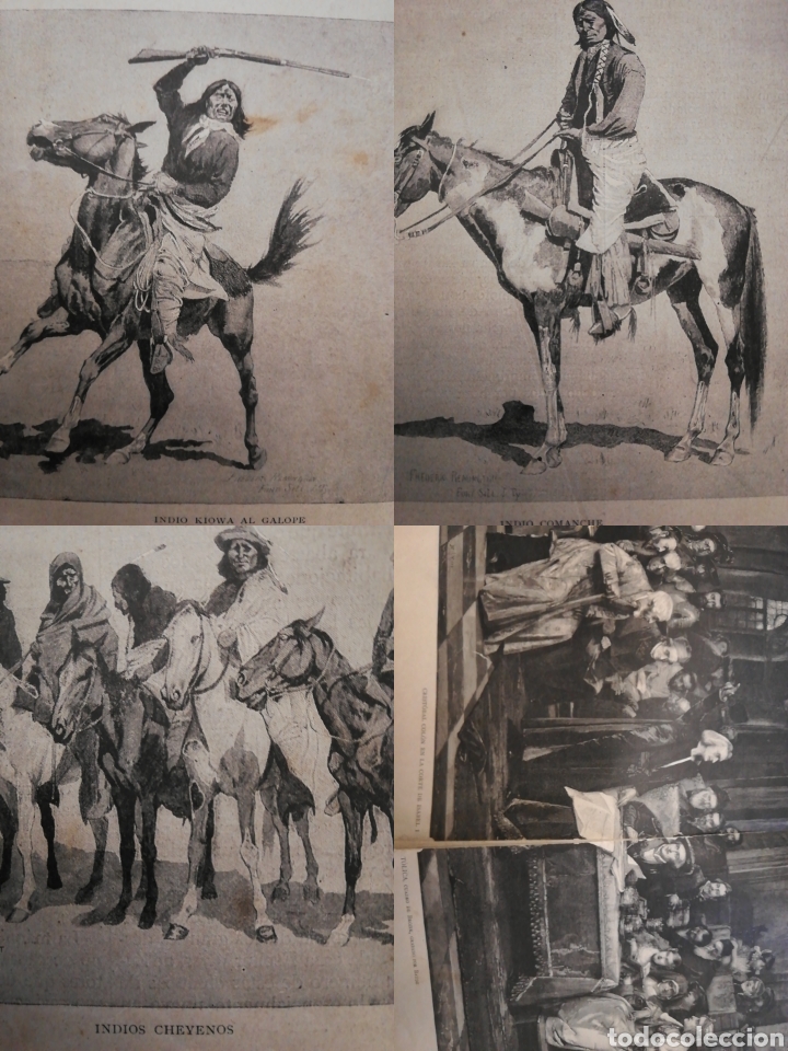 Collezionismo di Riviste e Giornali: Art&iacute;culo: En las reservas indias por F. Remington (Ilustraci&oacute;n Art&iacute;stica N&ordm; 444 y 445 a&ntilde;o 1890)