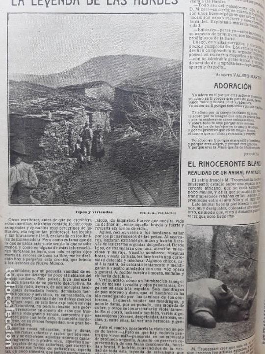 Collectionnisme de Revues et Journaux: LA LEYENDA DE LAS HURDES .TIPOS Y VIVIENDAS HOJA A&Ntilde;O 1909