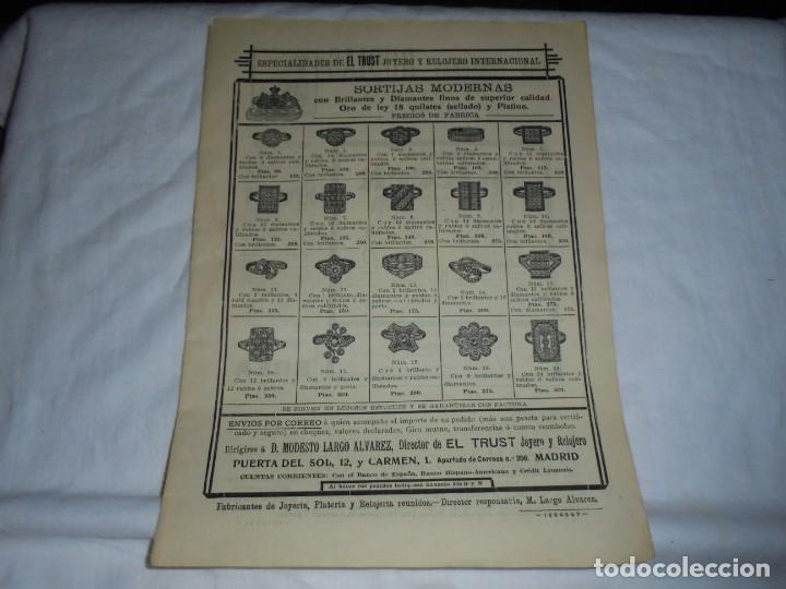 Coleccionismo de Revistas y Peri&oacute;dicos: PUBLICIDAD EL TRUST SORTIJAS MODERNAS.HOJA DE REVISTA BLANCO Y NEGRO 1912