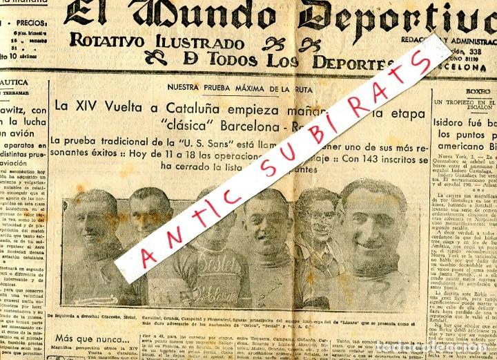 Coleccionismo de Revistas y Peri&oacute;dicos: MUNDO DEPORTIVO XIV VUELTA A CATALU&Ntilde;A CICLISMO A&Ntilde;O 1932 CONCURSO LAZARO CAMPAMA MIENI GRANDI