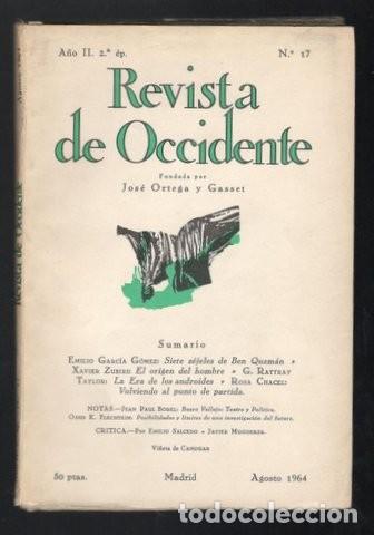 Collection Magazines and Newspapers: Emilio Garc&iacute;a G&oacute;mez: siete z&eacute;jeles de Ben Quzm&aacute;n, Xavier Zubiri: el origen del hombre, etc