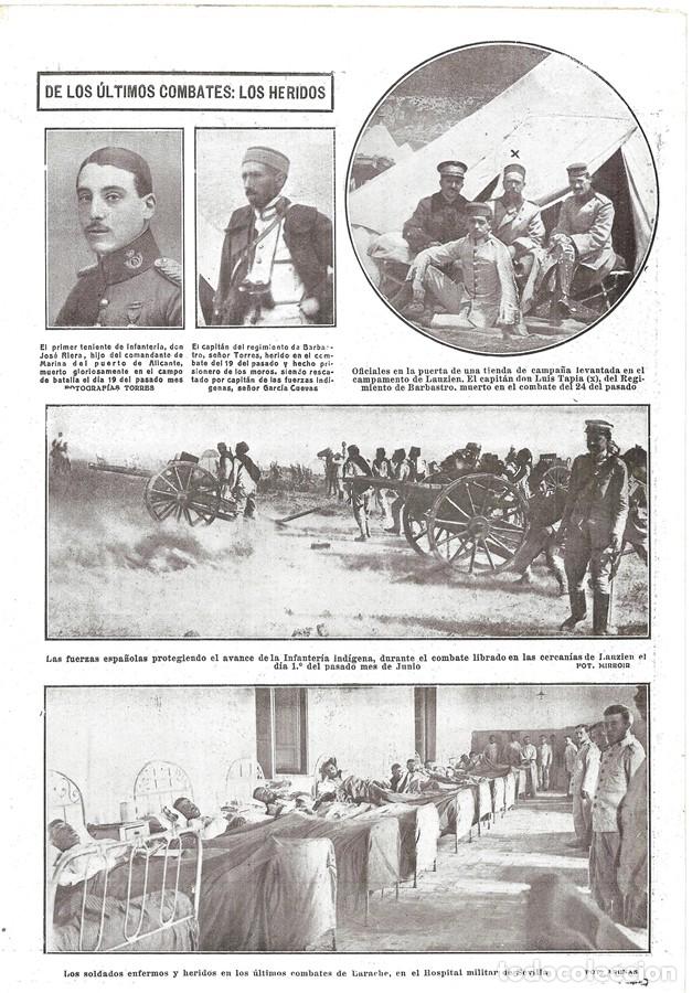 Sammeln von Zeitschriften und Zeitungen: 1913 HOJA REVISTA MARRUECOS GUERRA DEL RIF SOLDADOS HERIDOS DE LARACHE HOSPITAL MILITAR DE SEVILLA