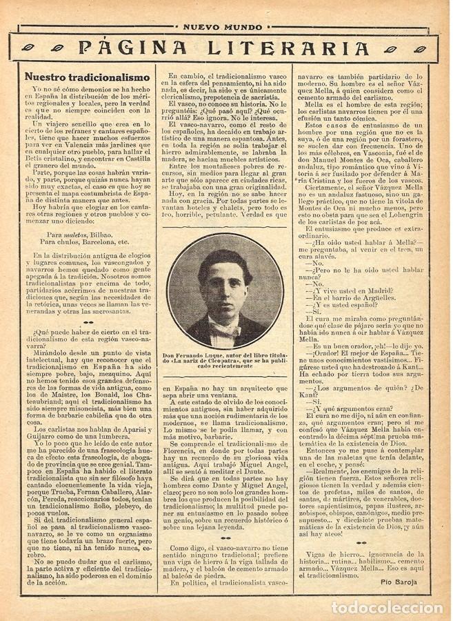 Coleccionismo de Revistas y Peri&oacute;dicos: 1913 HOJA REVISTA ESCRITOR FERNANDO LUQUE NUEVO LIBRO 'LA NARIZ DE CLEOPATRA'