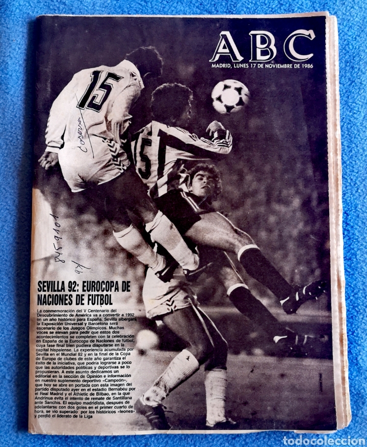 Coleccionismo de Revistas y Peri&oacute;dicos: EUROCOPA SEVILLA 1992 - ABC - 17 11 1986