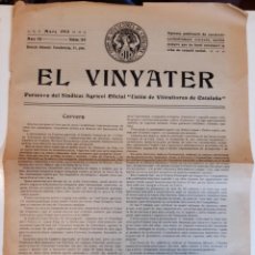 Coleccionismo de Revistas y Periódicos: 1923 ”EL VINYATER” PORTAVEU SINDICAT AGRÍCOL ”UNIÓN VITICULTORES CATALUÑA” + CONFERENCIA (4)