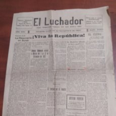 Coleccionismo de Revistas y Periódicos: EL LUCHADOR ALICANTE , DIARIO REPUBLICANO 1937 GUERRA CIVIL ESPAÑOLA.. Lote 280208593