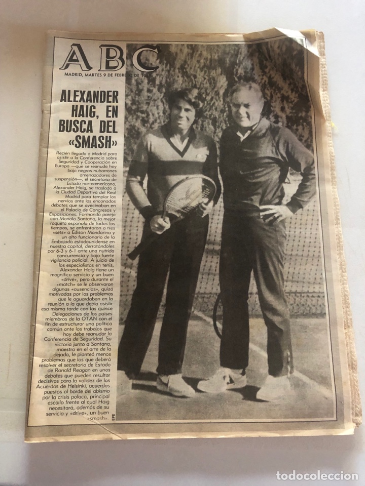 Coleccionismo de Revistas y Peri&oacute;dicos: PERI&Oacute;DICO ABC 9 FEBRERO 1982. ALEXANDER HAIG