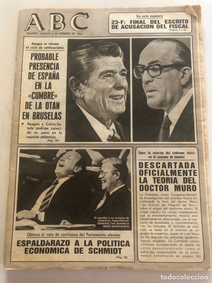 Coleccionismo de Revistas y Peri&oacute;dicos: PERI&Oacute;DICO ABC 6 DE FEBRERO 1982. ACUSACI&Oacute;N 23F