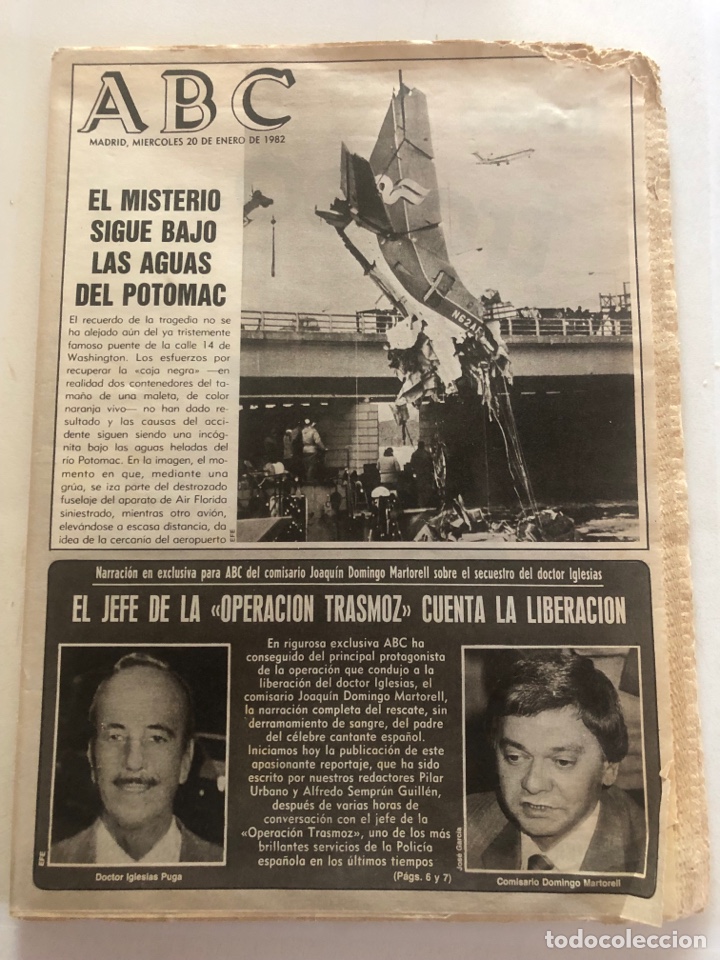 Coleccionismo de Revistas y Peri&oacute;dicos: PERI&Oacute;DICO ABC 20 ENERO 1982. OPERACI&Oacute;N TRASMOZ JULIO IGLESIAS PUGA