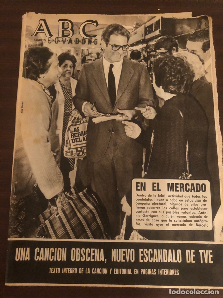 Coleccionismo de Revistas y Peri&oacute;dicos: PERI&Oacute;DICO ABC 27 ABRIL 1983. ESC&Aacute;NDALO EN TVE