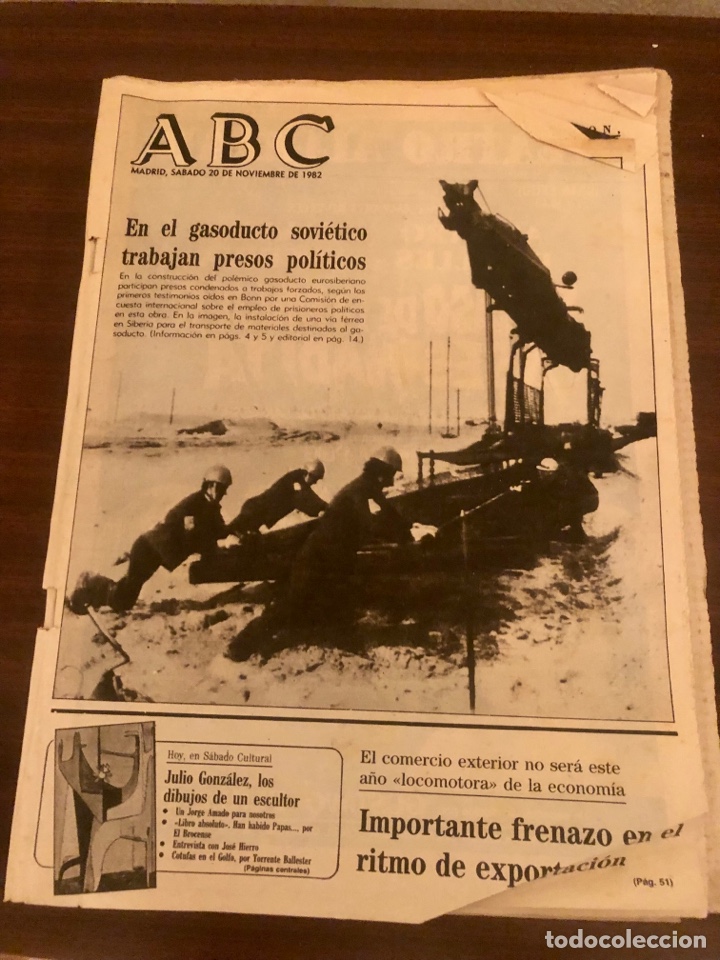 Coleccionismo de Revistas y Peri&oacute;dicos: PERI&Oacute;DICO ABC 20 NOVIEMBRE 1982. PRESOS POL&Iacute;TICOS RUSOS