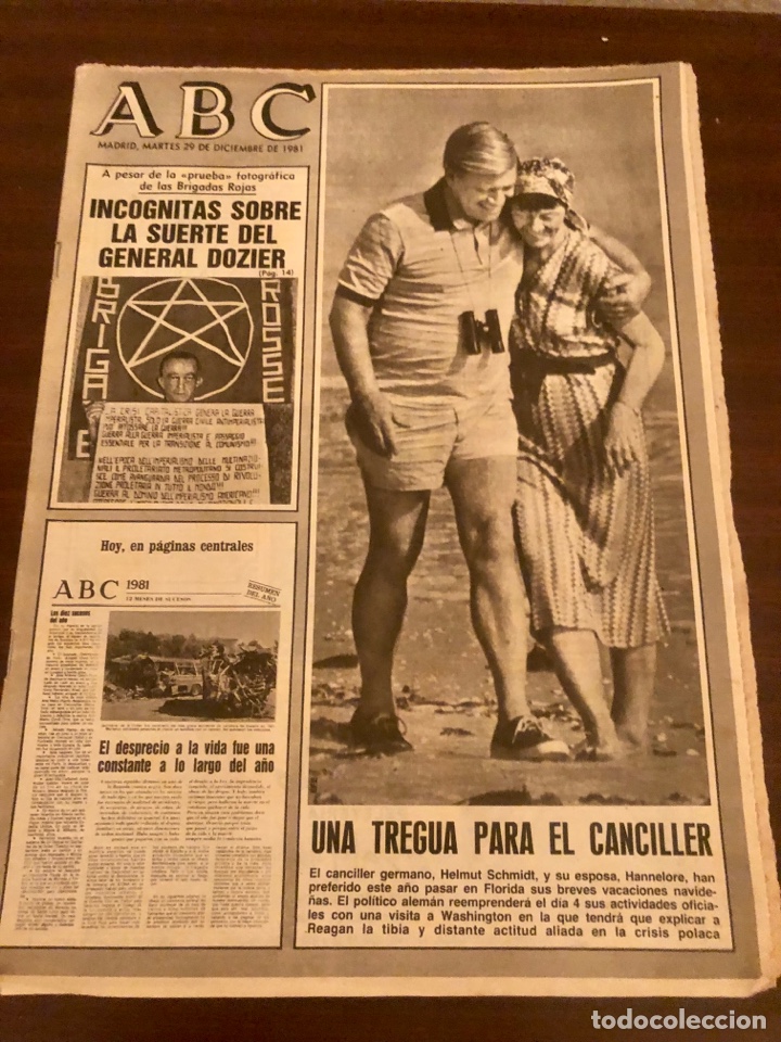 Coleccionismo de Revistas y Peri&oacute;dicos: PERI&Oacute;DICO ABC 29 DICIEMBRE 1981. BRIGADAS ROJAS GENERAL DOZIER