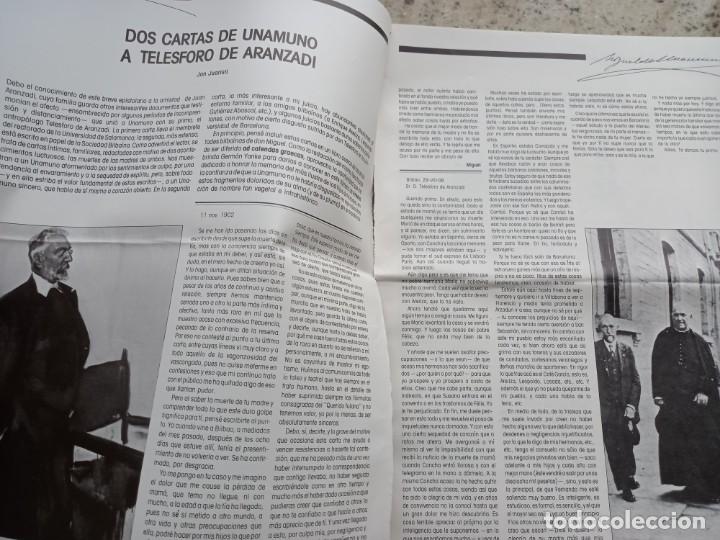 Coleccionismo de revistas y peri&oacute;dicos: UNAMUNO. DOSSIER 20 PAGINAS DE LA REVISTA ARBOLA, DICIEMBRE 1986. EDITADA POR DIPUTACION DE VIZCAYA