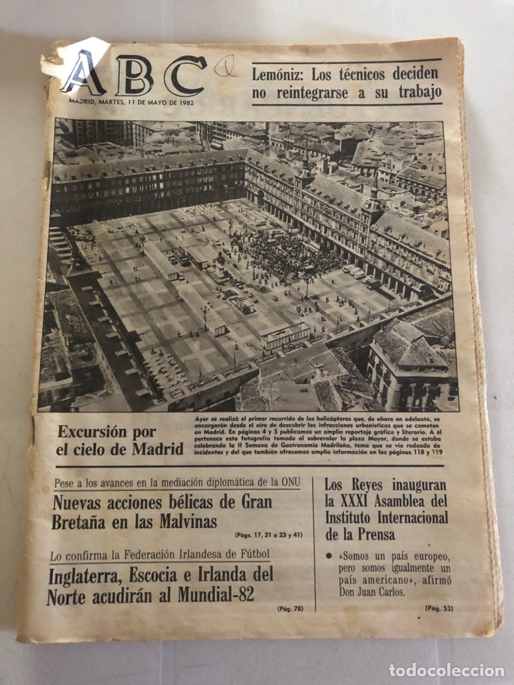 Coleccionismo de Revistas y Peri&oacute;dicos: PERI&Oacute;DICO ABC 11 MAYO 1982. EXCURSI&Oacute;N POR EL CIELO DE MADRID