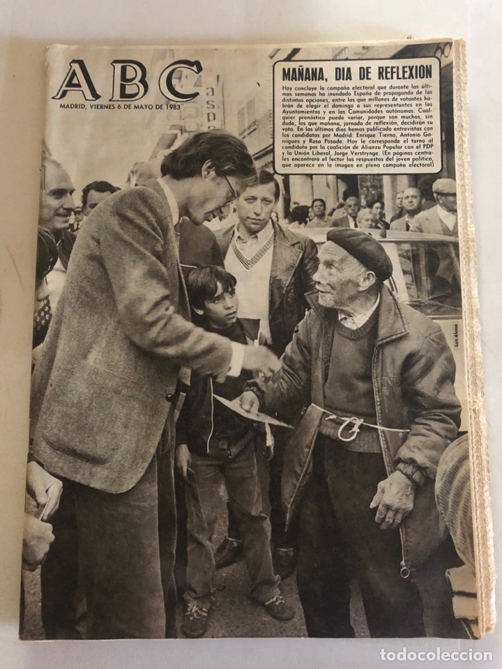 Coleccionismo de Revistas y Peri&oacute;dicos: PERI&Oacute;DICO ABC 6 MAYO 1983. JORNADA DE REFLEXI&Oacute;N ELECCIONES
