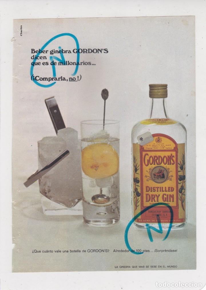 Coleccionismo de revistas y peri&oacute;dicos: PUBLICIDAD T 1969. ANUNCIO GINEBRA GORDON'S + PAN AM. LINEAS AEREAS (REVERSO)