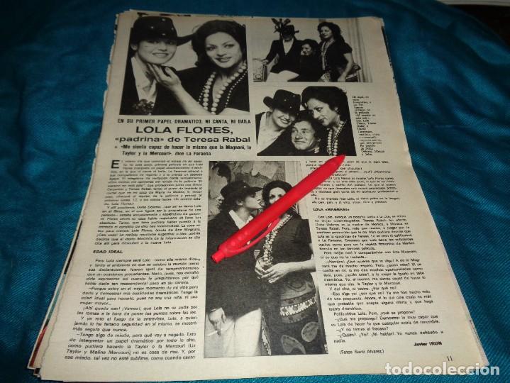 Coleccionismo de revistas y peri&oacute;dicos: RECORTE : LOLA FLORES, ACTUA CON TERESA RABAL Y DAVID CARPENTER. SEMANA, MARZO 1973(#)