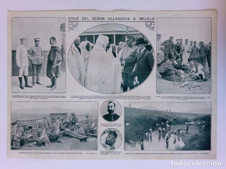 Sammeln von Zeitschriften und Zeitungen: 1913 HOJAS REVISTA GUERRA DE MARRUECOS VISITA DE PRESIDENTE DEL CONGRESO MIGUEL VILLANUEVA A MELILLA