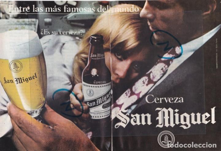 Coleccionismo de Revistas y Peri&oacute;dicos: PUBLICIDAD 1971. ANUNCIO CERVEZA SAN MIGUEL (2 HOJAS)