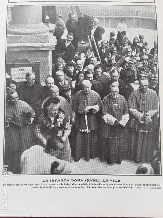 Collezionismo di Riviste e Giornali: CENTENARIO DE JAIME BALMES FILOSOFO VICH VIC SARDANAS INFANTA ISABEL REVISTA A&Ntilde;O 1910