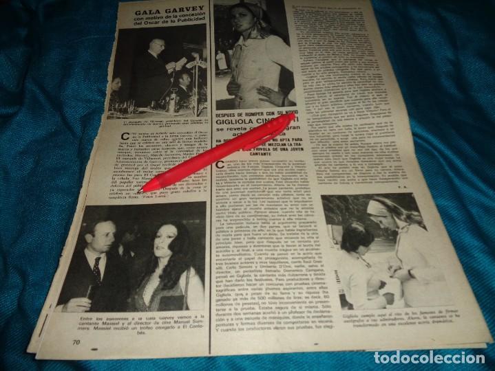 Coleccionismo de Revistas y Peri&oacute;dicos: RECORTE : GALA GARVEY : MASSIEL. GIGLIOLA CINQUETTI. SEMANA, NVMBRE 1971(#)