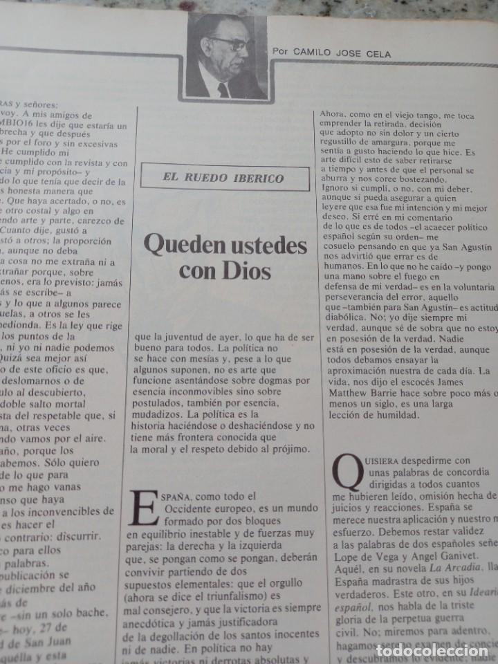 Coleccionismo de revistas y peri&oacute;dicos: ULTIMO.ARTICULO DE CAMILO JOSE CELA EN CAMBIO 16 27 DICIEMBRE 1976