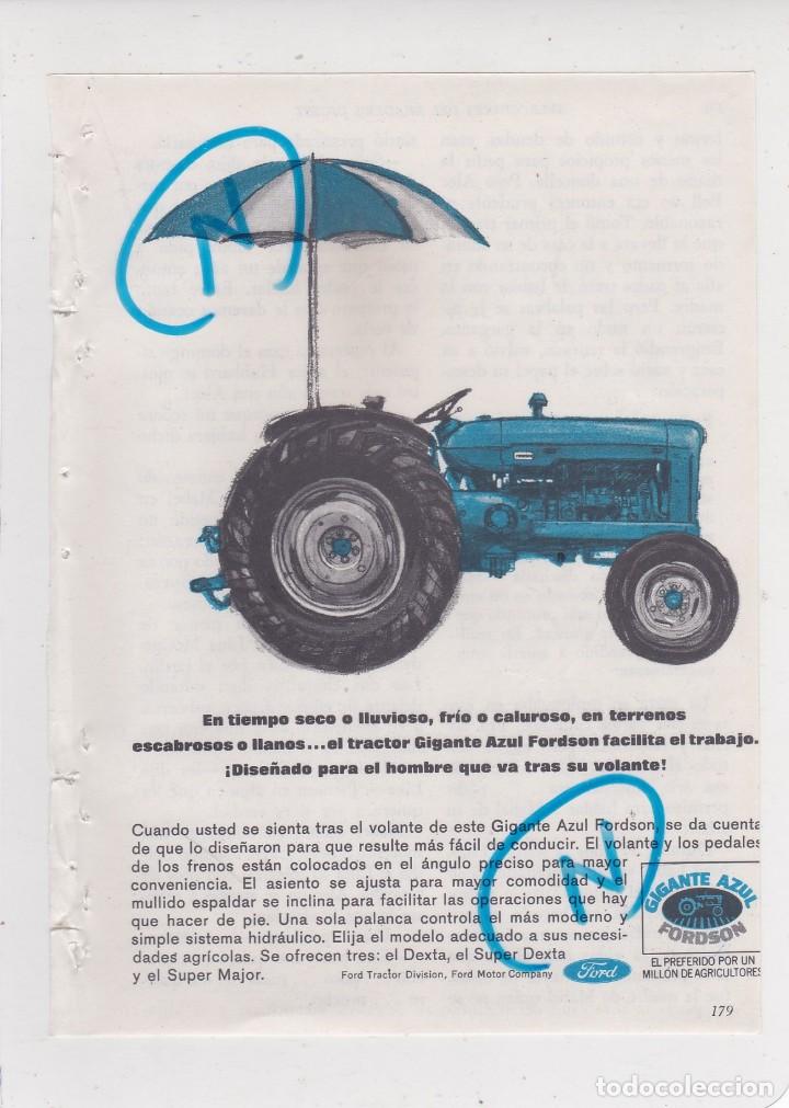 Coleccionismo de Revistas y Peri&oacute;dicos: PUBLICIDAD T 1963. ANUNCIO TRACTOR GIGANTE AZUL FORDSON. FORD TRACTOR DIVISION