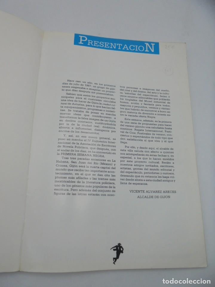 Coleccionismo de Revistas y Periódicos: GIJON, ASTURIAS. PROGRAMA 1ª SEMANA NEGRA. 1988. MUY RARO. LEER. - Foto 2 - 283519003