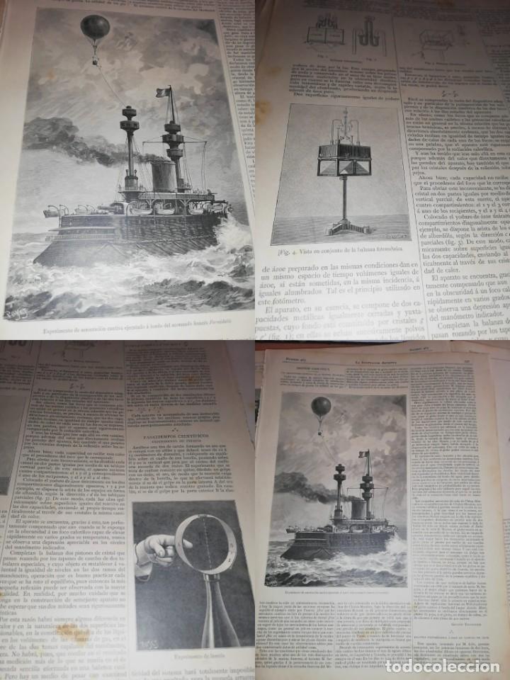 Colecionismo de Revistas e Jornais: LOS AEROSTATOS CAUTIVOS DE LA MARINA FRANCESA / BALANZA FOTOM&Eacute;TRICA. Art&iacute;culos y grabados1890