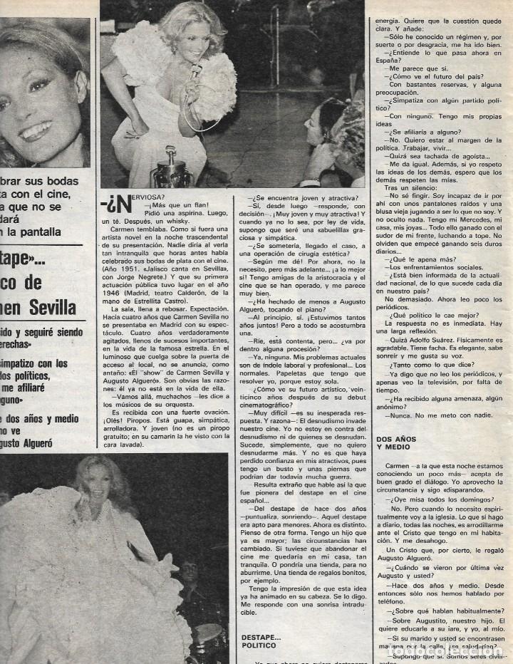 Coleccionismo de Revistas y Peri&oacute;dicos: CARMEN SEVILLA: Entrevista y reportaje gr&aacute;fico. A&ntilde;os 70