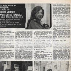 Coleccionismo de Revistas y Periódicos: CONCHA VELASCO: ENTREVISTA Y REPORTAJE GRÁFICO. AÑOS 70