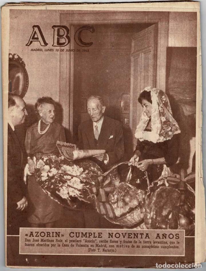 Coleccionismo de Revistas y Peri&oacute;dicos: ABC No. 17857. 10 junio 1963. Azor&iacute;n cumple noventa a&ntilde;os