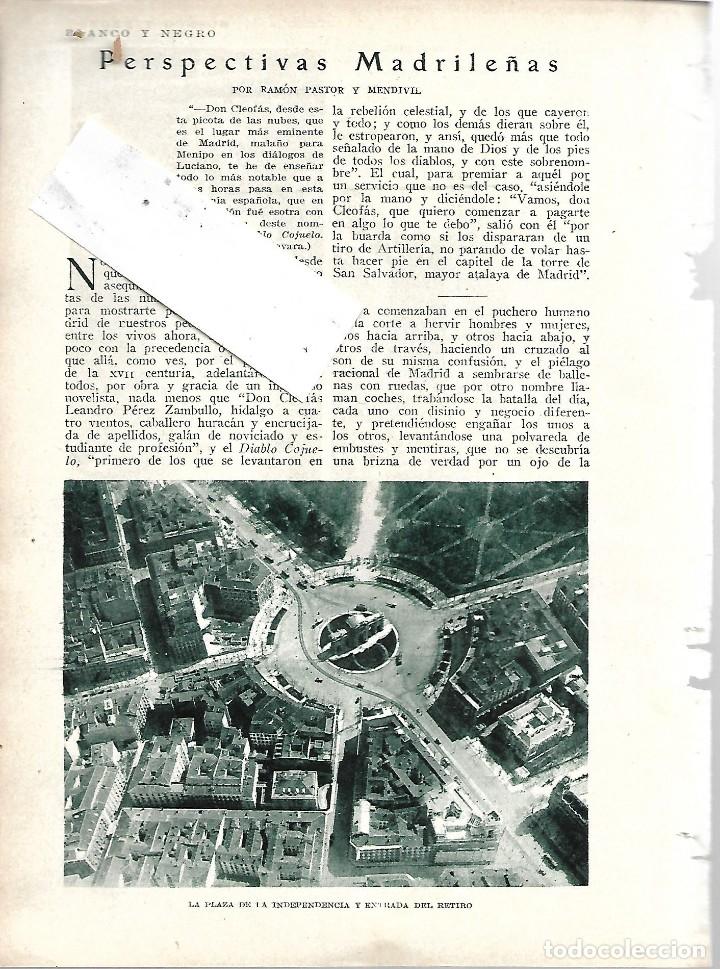Coleccionismo de revistas y peri&oacute;dicos: BYN.1928. PERSPECTIVAS MADRILE&Ntilde;AS FOTO AEREA MADRID ANTIGUO. RAMON PASTOR Y MENDIVIL. R FOTOS