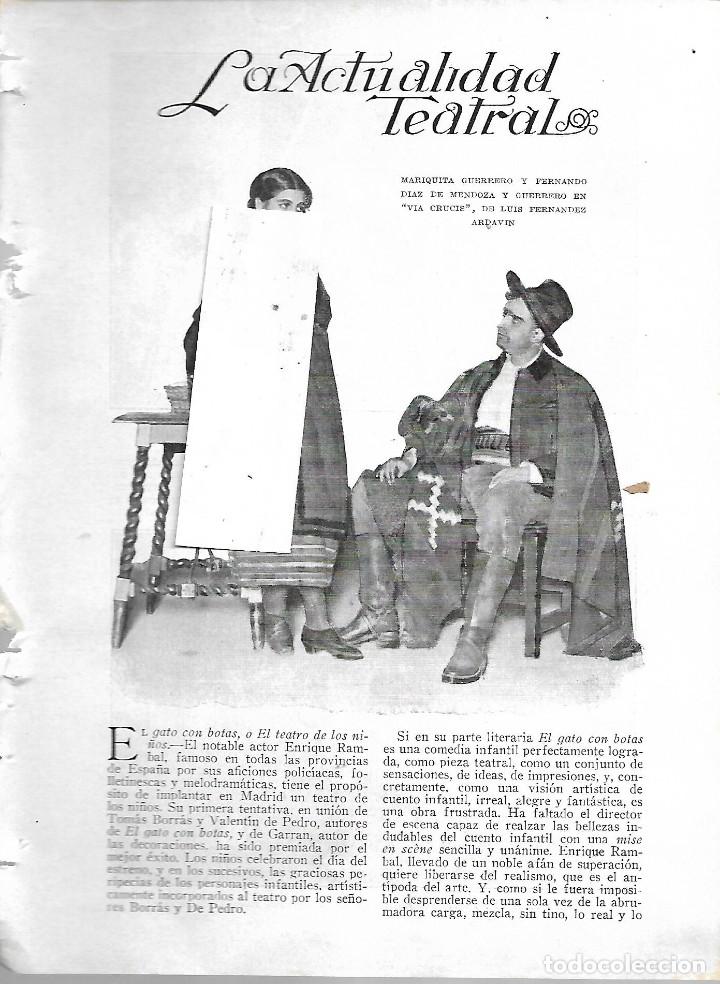 Colecionismo de Revistas e Jornais: BYN.1928. ACTUALIDAD TEATRAL.MARIQUITA GUERRERO FERNANDO DIAZ DE MENDOZA ARDAVIN TOMAS BORRAS FOTOS