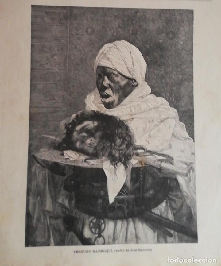 Collezionismo di Riviste e Giornali: Antiguo Grabado - Antique engraving : Verdugo marroqu&iacute; cuadro de Giuseppe Signorini 1890