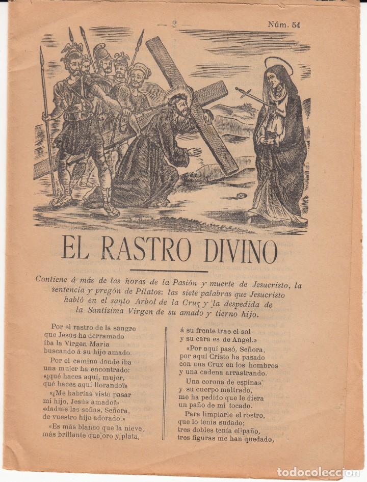 Coleccionismo de revistas y peri&oacute;dicos: PLIEGO DE CORDEL RASTRO DIVINO - LA PASI&Oacute;N DE JESUCRISTO, PREG&Oacute;N DE PILATOS,.IMP. A.BOSCH BARCELONA