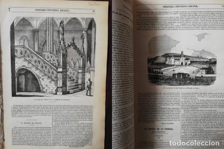 Collezionismo di Riviste e Giornali: SEMANARIO PINTORESCO ESPA&Ntilde;OL: n&ordm; 7 13 de febrero de 1853. Escalera p&uacute;lpito catedral de Barcelona,